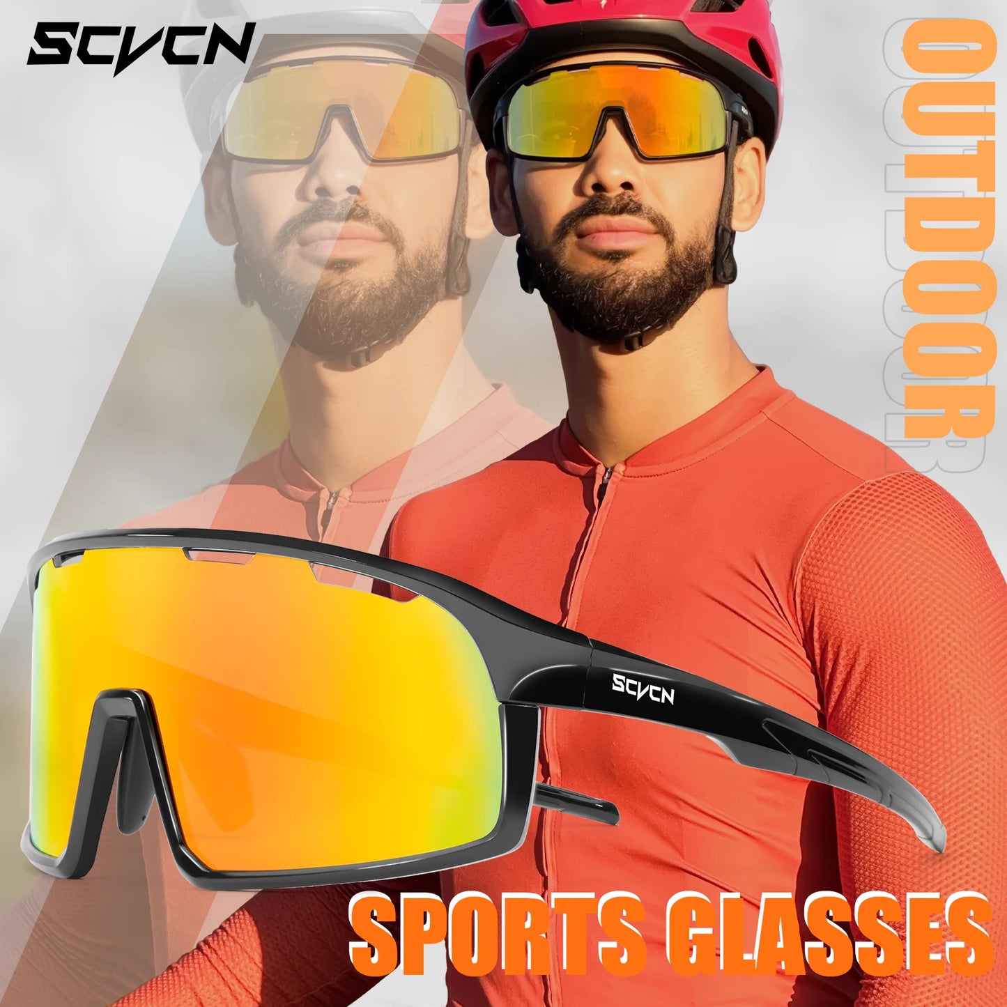 SCVCN NEW Cycling Glasses Men Bicycle Eyewear UV400 Cycling Sunglasses Gafas Ciclismo TR90 MTB Road Bike Sports Sunglasses