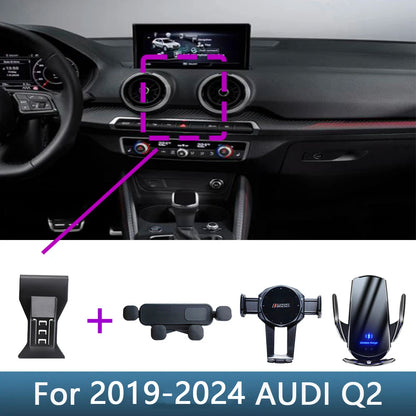 For AUDI Q2 2019 2020 2021 2022 2023 2024 Car Phone Holder Special Fixed Bracket Base Wireless Charging Interior Accessories