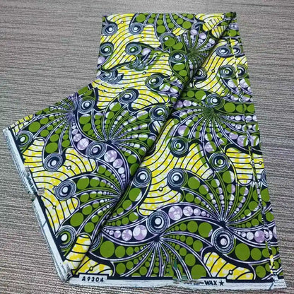 2024 New  Fabric 100% Original Real Ankara Fabric African Wax Fabric Block Print Batik Dutch Fabric 6yards For Party Dress