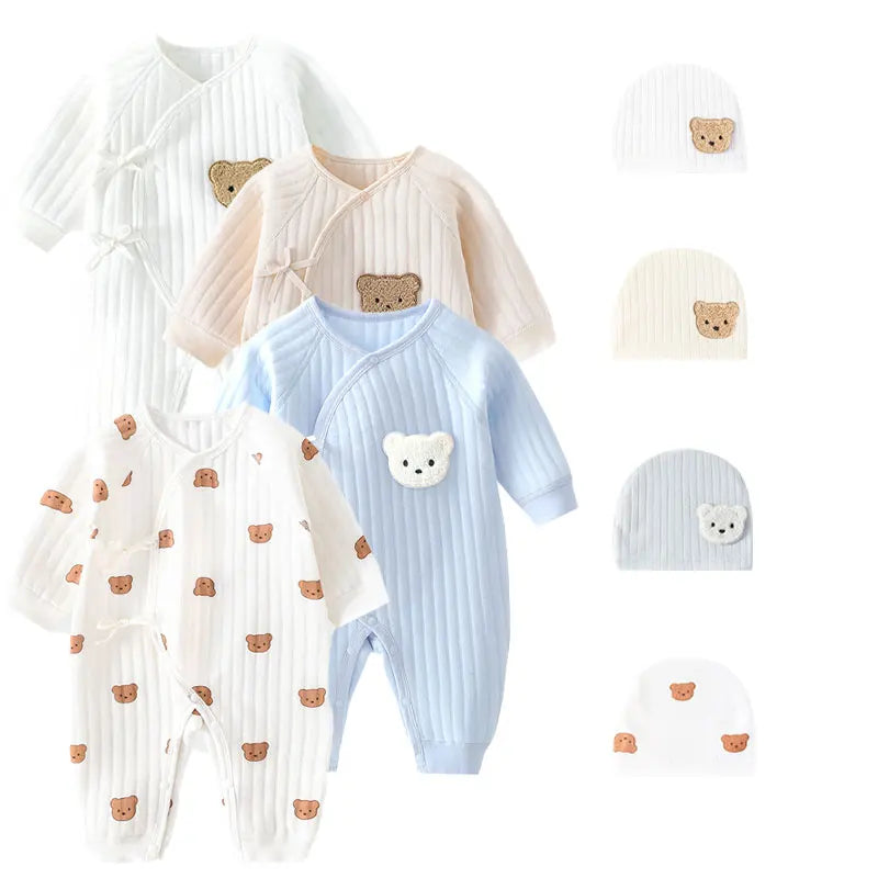 Boys Girls Bodysuit Newborn Winter Onesie Clothes Cotton Toddler Home Wear  0-6M Thickened Spring and Autumn Clothing