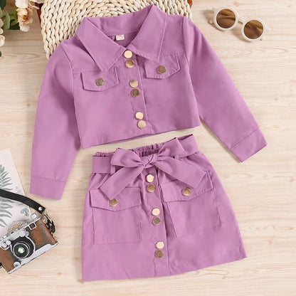 New Girls Clothing Sets Spring Autumn Cotton Top And Skirt Little Princess Baby Suits Birthday Gift 2 3 4 5 6 Years Kids Clothes