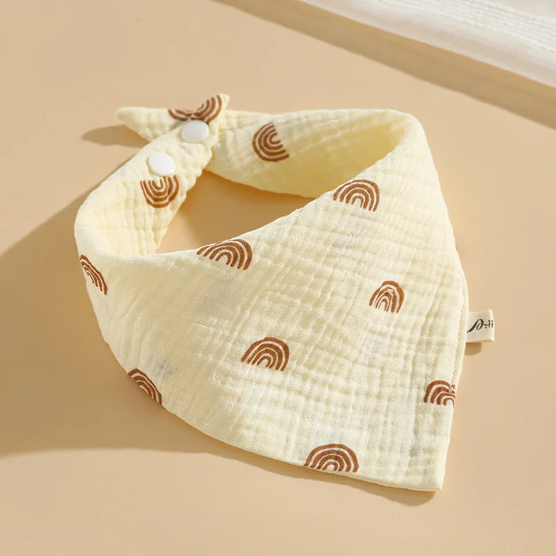 Baby bib 6-layer pure cotton gauze petal bib saliva towel newborn type A triangle towel anti-vomiting bib