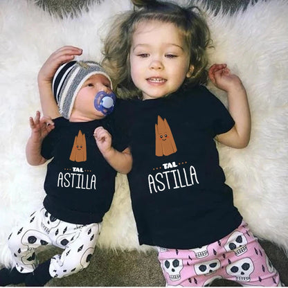 De Tal Palo Tal Astilla Print Funny Family Matching Shirts Cotton Daddy and Me Kids Outfits Baby Rompers Look Father's Day Gifts