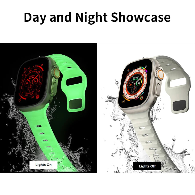 Strap for Apple Watch Band 45 49 42 41 44 40 38mm Luminous Glow Bracelet for Apple Watch Strap for iWatch Ultra 9 8 7 6 5 4 SE