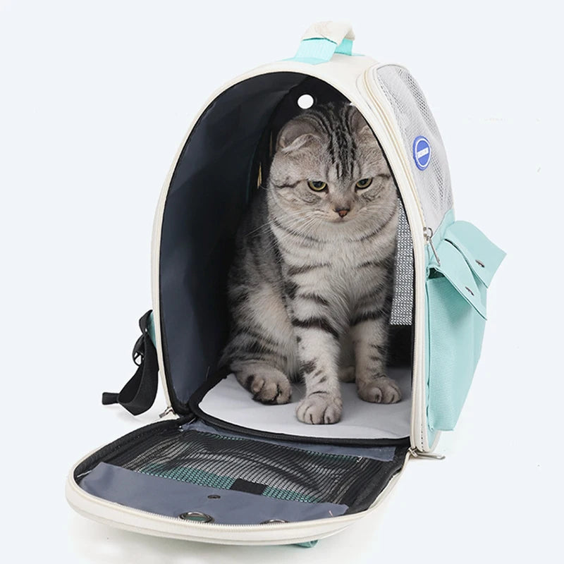 Adjustable Strap Pet Carrying Bag Foldable Cat Backpack for Outdoor Travel Ventilation Large Capacity Cat Carrier Backpack