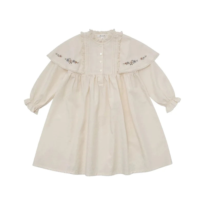 Flower Girl Dresses Lou Brand New Autumn Long Sleeve Embroidered Cute Toddler Kids Clothes Flower Baby Wedding Dress Girls Dress