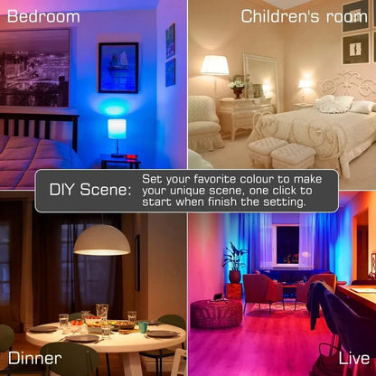 E27 LED Smart Bulb RGB Tuya Lamp Bluetooth APP Control Dimmable Ampoule LED Light Bulb 9W 220V Home Christmas Party Decor