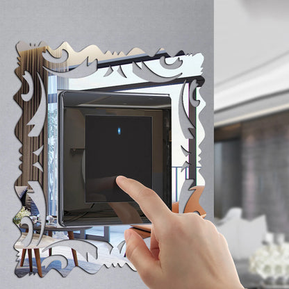 Mirror Acrylic Switch Wall Stickers Apartment Decoration Protector For Power Frames Things To House Plugs Trims Young Rose Gold