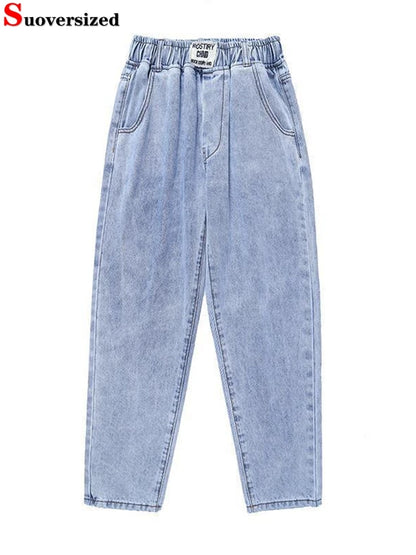 Big Size 5xl High Waist Harem Jeans  Ankle Length Vintage Straight Denim Pants Baggy Vaqueros  New Trousers Woman Casual Spodnie