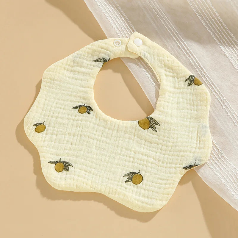 Baby bib 6-layer pure cotton gauze petal bib saliva towel newborn type A triangle towel anti-vomiting bib