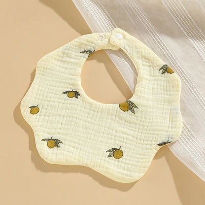 Baby bib 6-layer pure cotton gauze petal bib saliva towel newborn type A triangle towel anti-vomiting bib