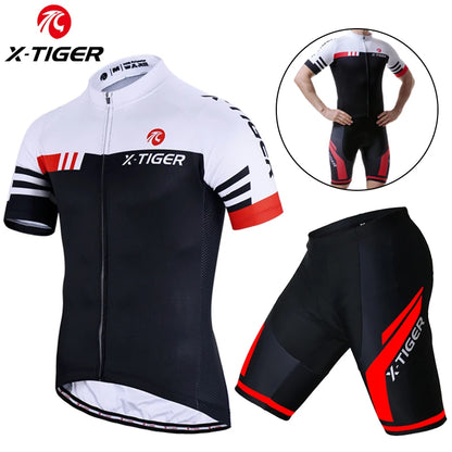 X-TIGER Cycling Jersey Set Men's Cycling Set Summer Outdoor Sport Bicycle Wear Clothing Breathable Bike Clothes MTB Cycling Suit