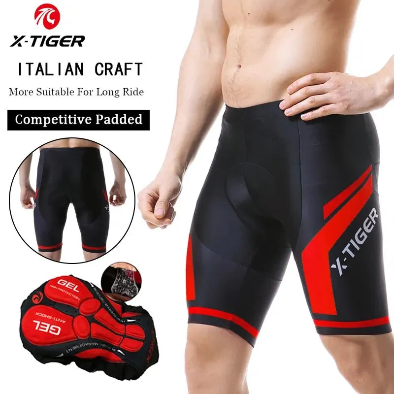 X-TIGER Cycling Shorts Men Gel Pad Bicycle Clothes MTB Road Bike Pants Anti-slip Leg Grips Bike Shorts Summer Outfit Clothes