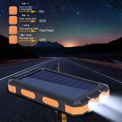 200000mAh Power Bank Fast Charging Outdoor Large Capacity External Battery Solar PowerBank Flashlight For iPhone Huawei Xiaomi