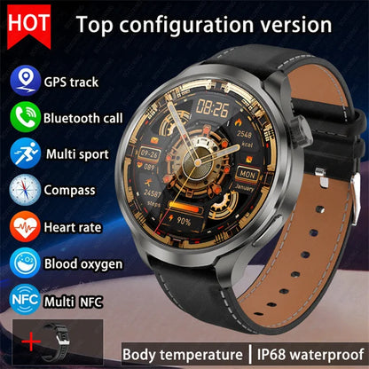 2025 New 1.85" AMOLED Screen GPS Sports Smart Watch Men NFC Compass Heart Rate Waterproof Bluetooth Call Smartwatch For HUAWEI