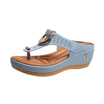 Women New Summer Sandals Open Toe Beach Shoes Flip Flops Wedges Comfortable Slippers Cute Sandals Plu Size Chaussure Femme