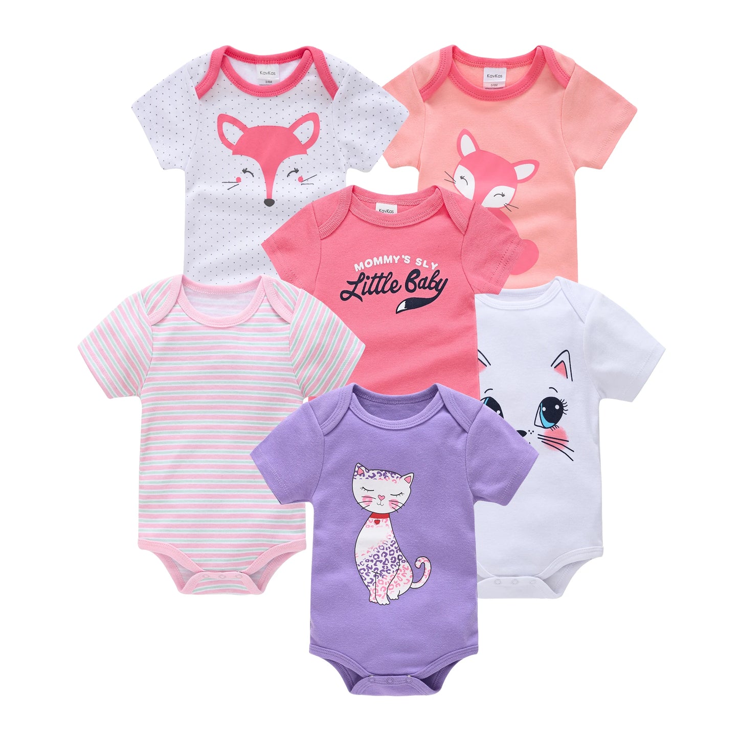 3/6 pcs a lot Baby Girls Clothes  pour nouveaux Cotton Short Sleeve Girl Bodysuit 0-12 Months Newborn Boys Clothing Toddler