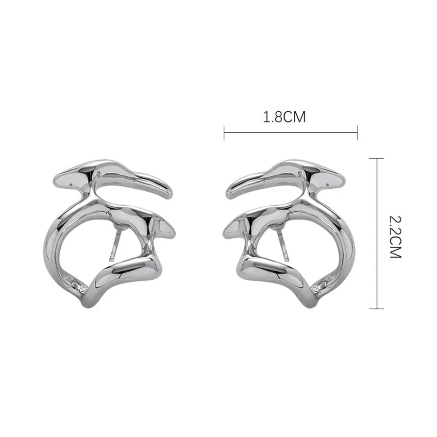 Fashion Korean Metal Elegant Hoop Earring FOR Woman New Vintage Geometric Statement Luxury Earrings Jewelry Brincos Gift