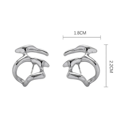 Fashion Korean Metal Elegant Hoop Earring FOR Woman New Vintage Geometric Statement Luxury Earrings Jewelry Brincos Gift