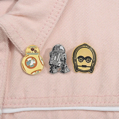 3 Pcs Cartoon Alien Geometric Brooch Creative Launcher Shape Badge Pin Backpack Clothes Decoration