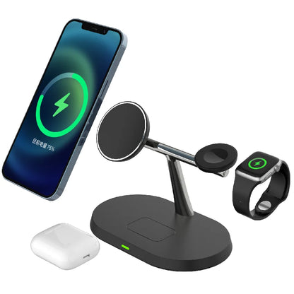 30W 3 In 1 Magnetic Wireless Charger Stand Fast Charging Dock Station for iPhone 15 14 13 12 Pro Max Apple Watch 8 7 Airpods Pro