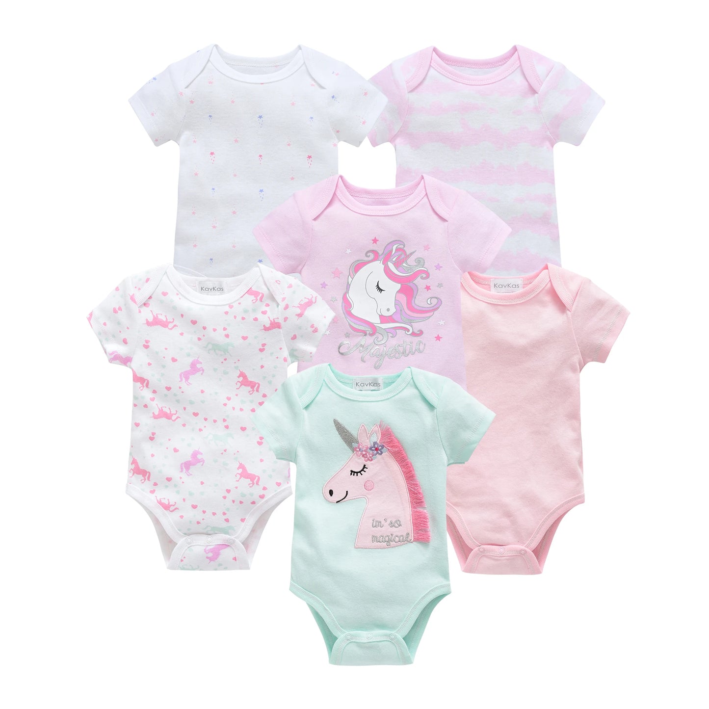 3/6 pcs a lot Baby Girls Clothes  pour nouveaux Cotton Short Sleeve Girl Bodysuit 0-12 Months Newborn Boys Clothing Toddler