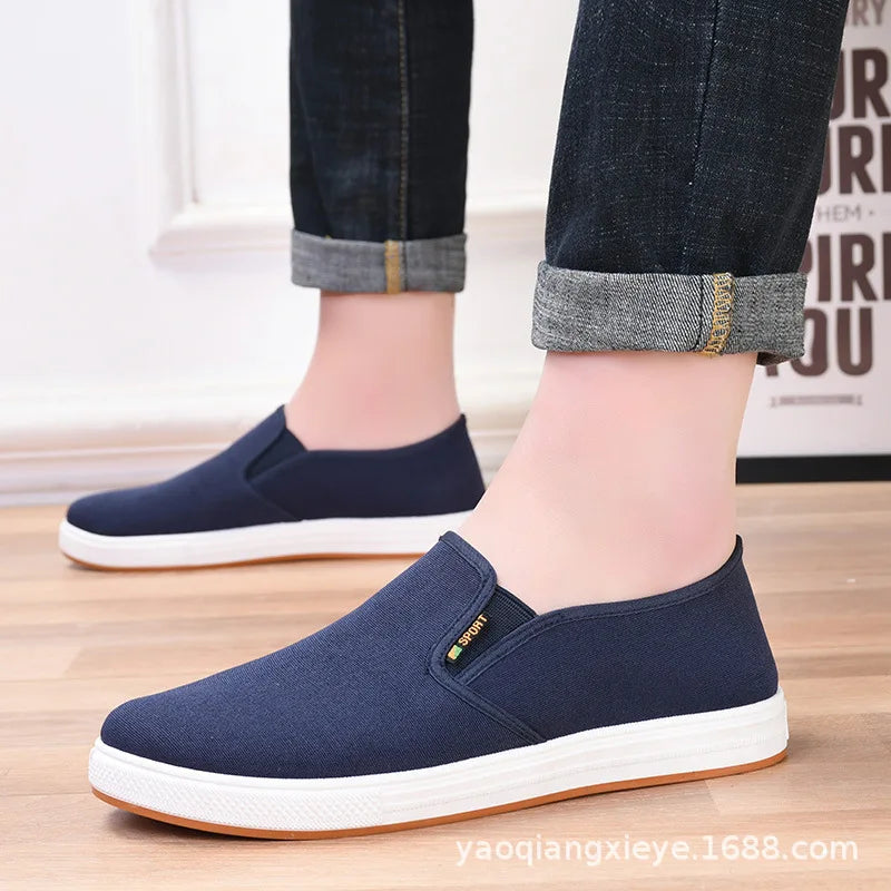 Men Canvas Shoe Casual Sneaker for MenLight Slip-on Vulcanized Comfortable Male Flats Loafers New Black Trainers Zapatos Hombre