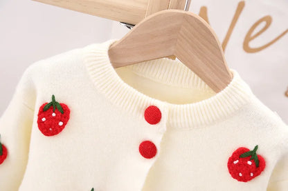 Baby Girls Clothes Set Autumn Winter Cartoon Grape Clothing Set New Kids Knitted Sweet Outfit Children Clothes Suit