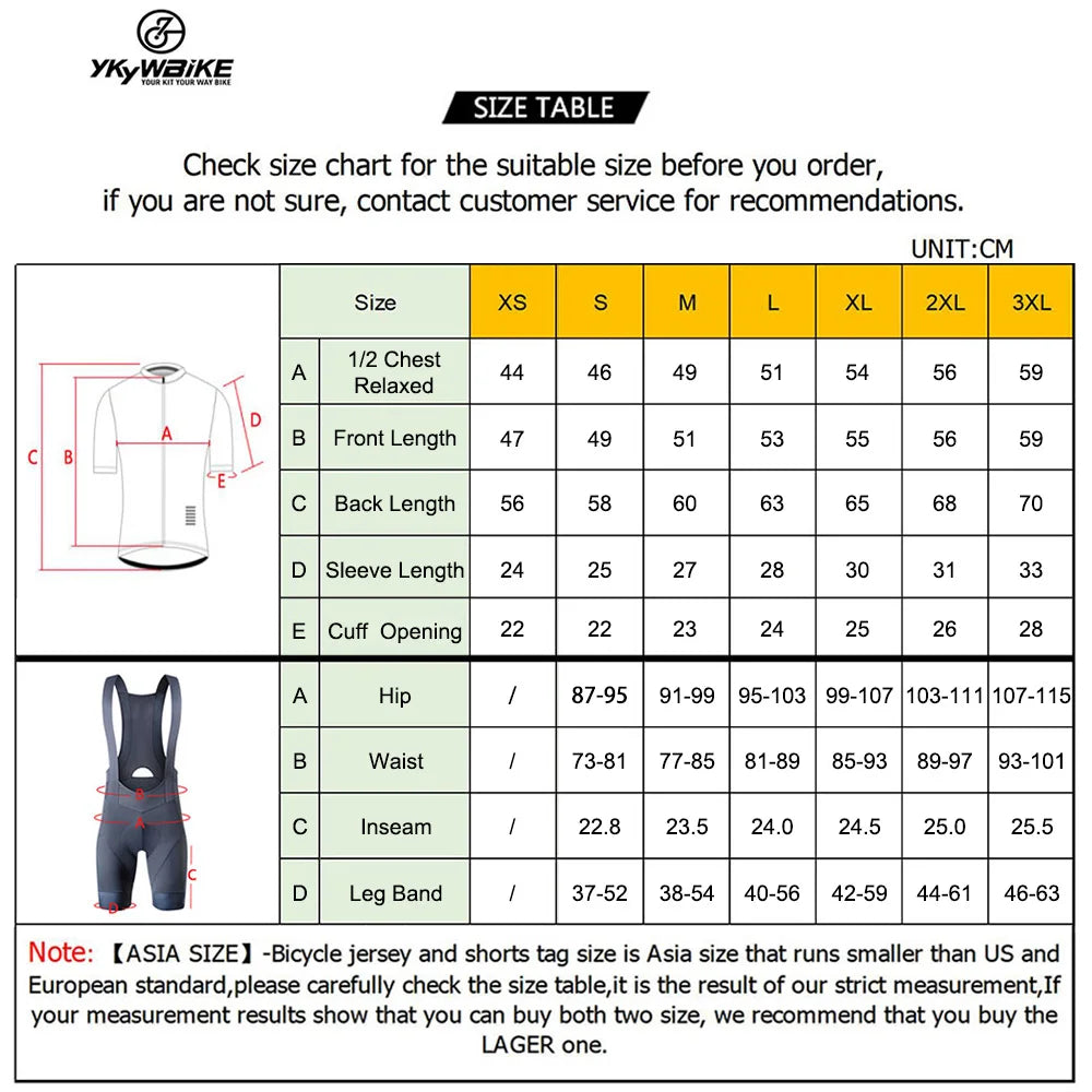 YKYWBIKE Men's Cycling Jersey Set classic MTB Cycling Bib Shorts Kit Reflective Bike Clothes Bicycle Maillot Cycling Clothing