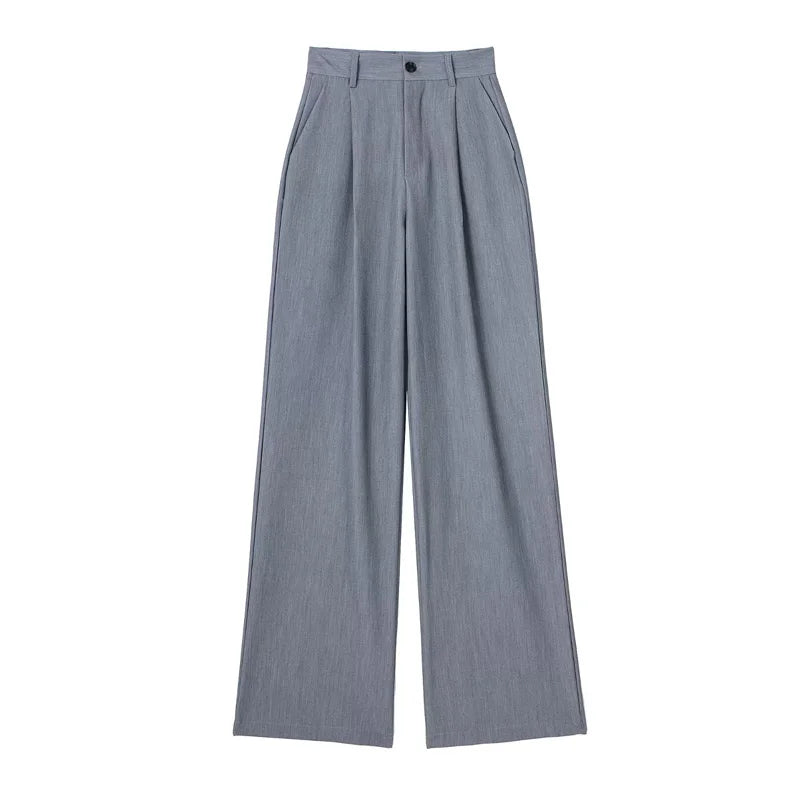 TRAF Women 2024 Wide leg Pants Baggy High Waist Pants Women's Wide Trousers Black Office wear Wide Pants Woman Autumn Trousers